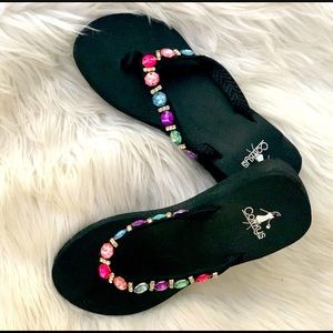 Crystal bead flip flops!